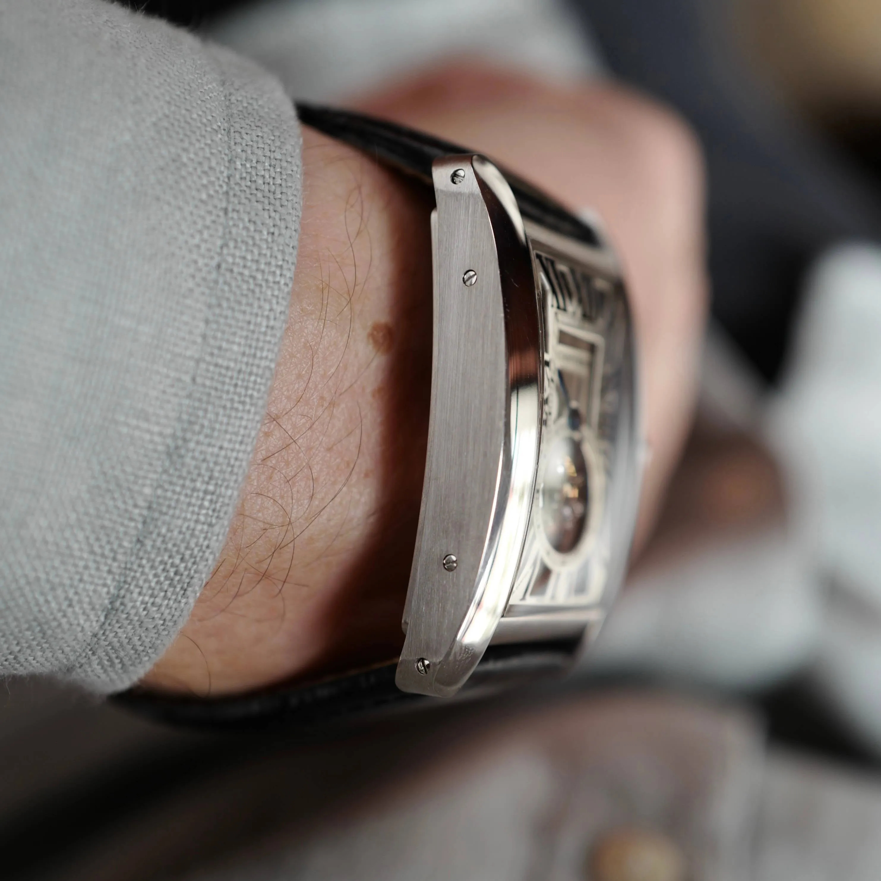 Cartier White Gold Tank Americaine Tourbillon Watch Ref. 3199