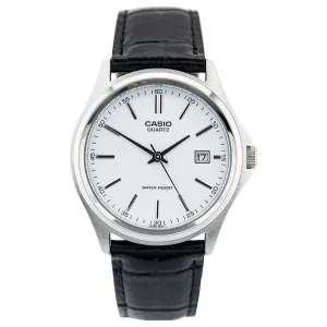 Casio Black Leather Strap White Dial Quartz Watch for Ladies - LTP-1183E-7ADF