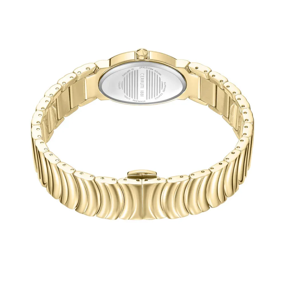 Cerruti 1881 Norcia Ladies Lilac Dial  Gold-Tone Stainless Steel Watch