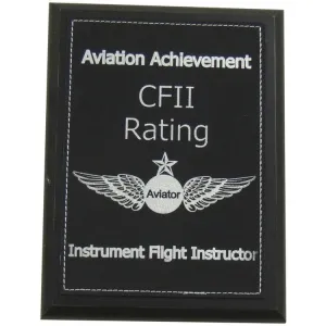 CFII Rating Aviation Achievement Plaque