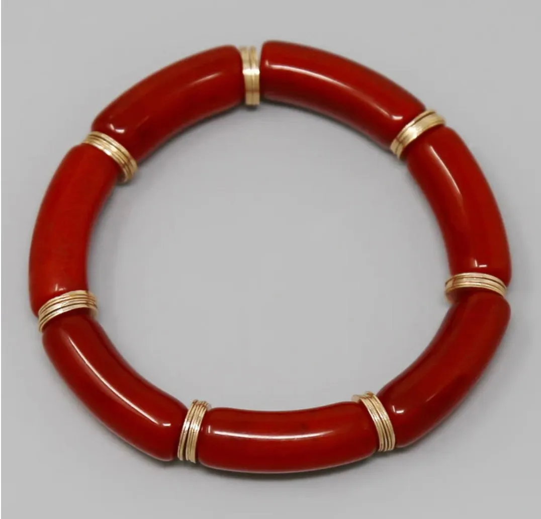 Chunky Red Acrylic Bracelet