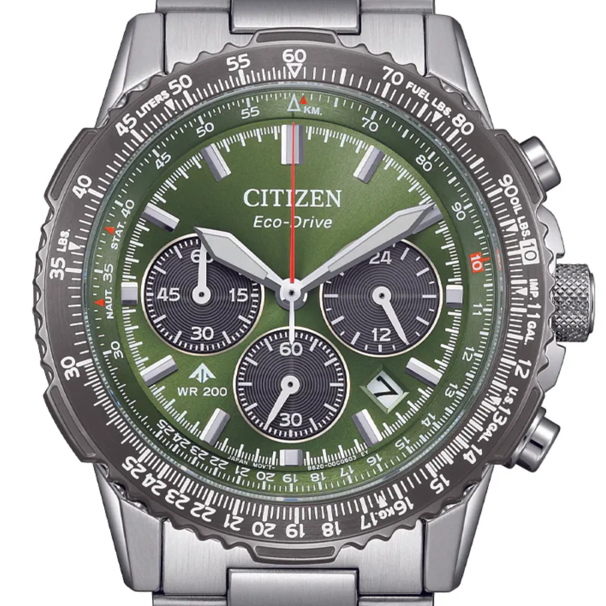 Citizen CA4664-60W Promaster Sky Eco-Drive Chronograph in Green