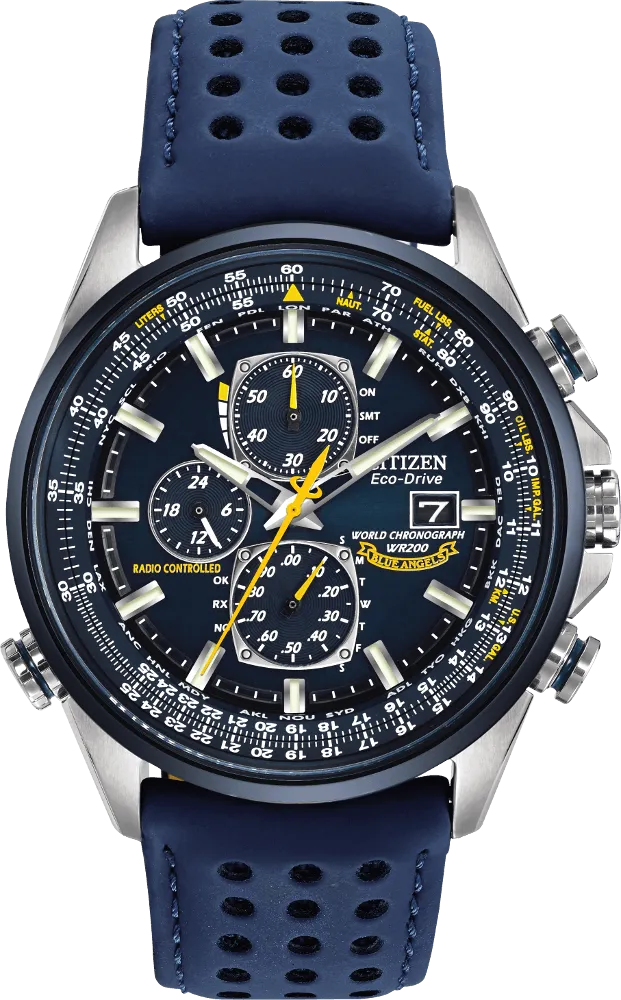 Citizen Eco Drive World Chronograph A-T Blue Angels Men's Watch AT8020-03L