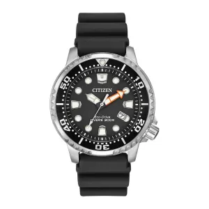Citizen Promaster Diver Mens Eco Drive Stainless Steel Black Dial Black Strap Watch