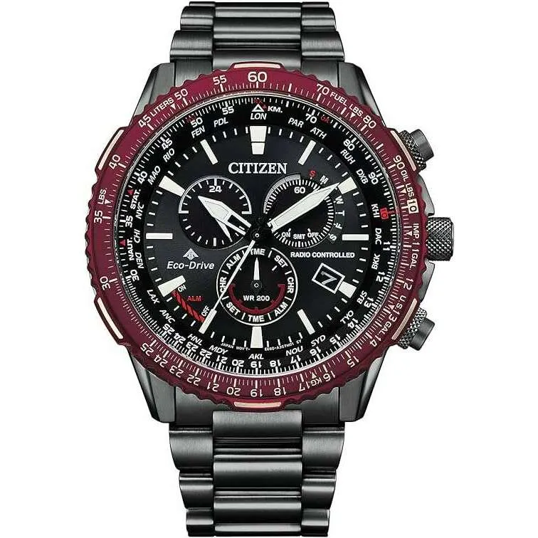 CITIZEN PROMASTER RADIO SOLAR CHRONOGRAPH PILOT MEN WATCH CB5009-55E