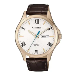 Citizen White Brown Leather Watch BF2023-01A