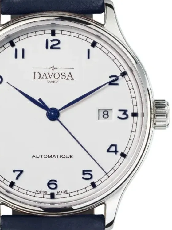 Classic Vegan Automatic Swiss-Made White Navy Blue Executive Watch 16145615v