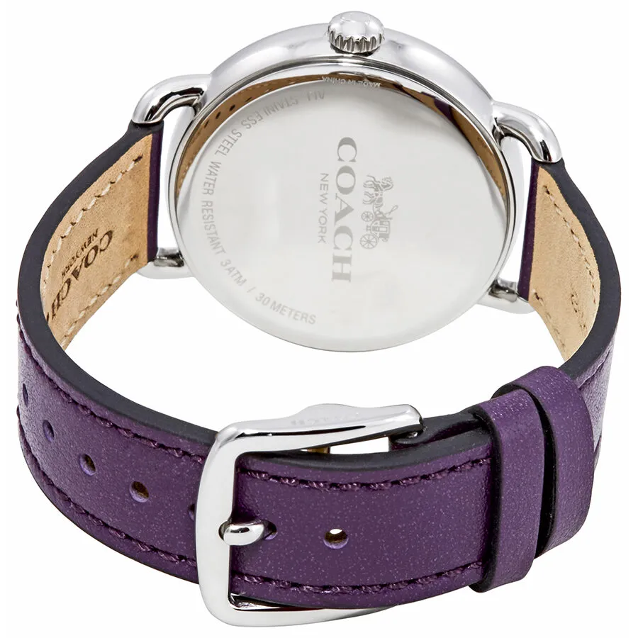 Coach Delancey White Dial Purple Leather Ladies Watch 14502886