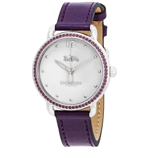 Coach Delancey White Dial Purple Leather Ladies Watch 14502886