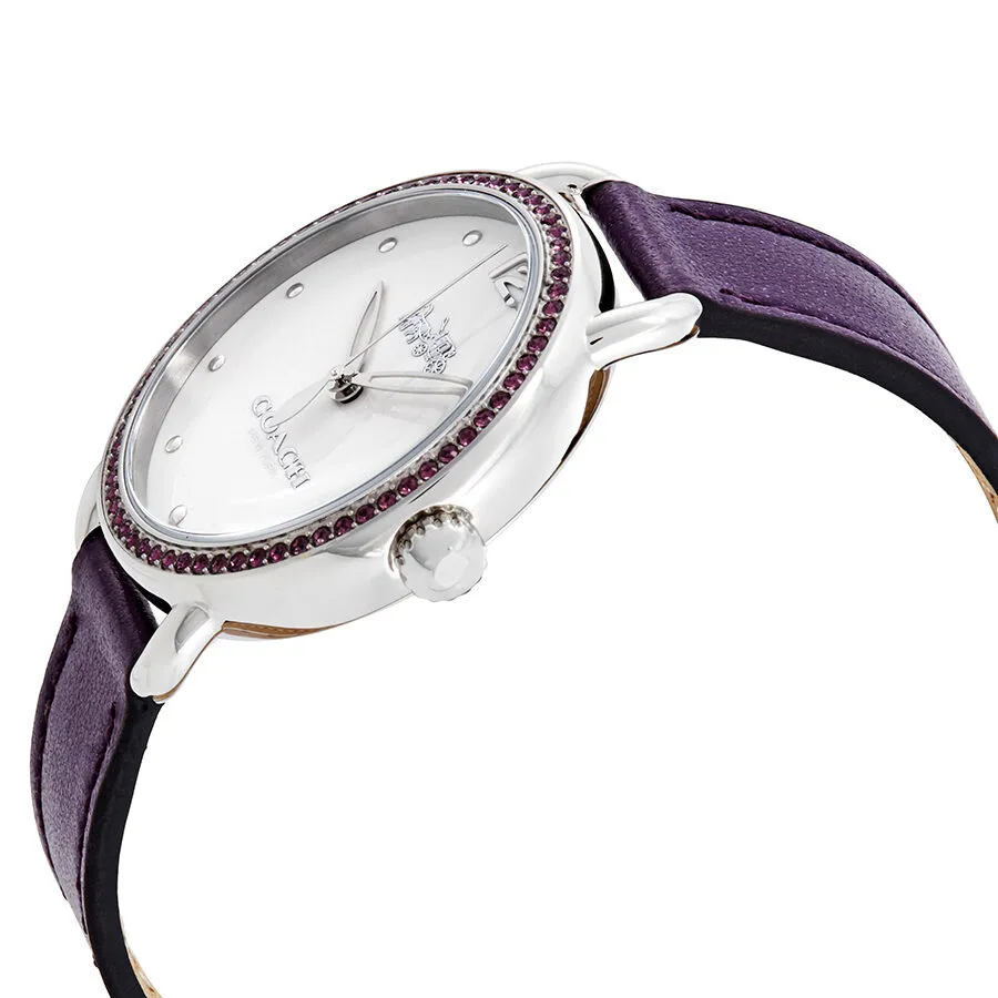 Coach Delancey White Dial Purple Leather Ladies Watch 14502886