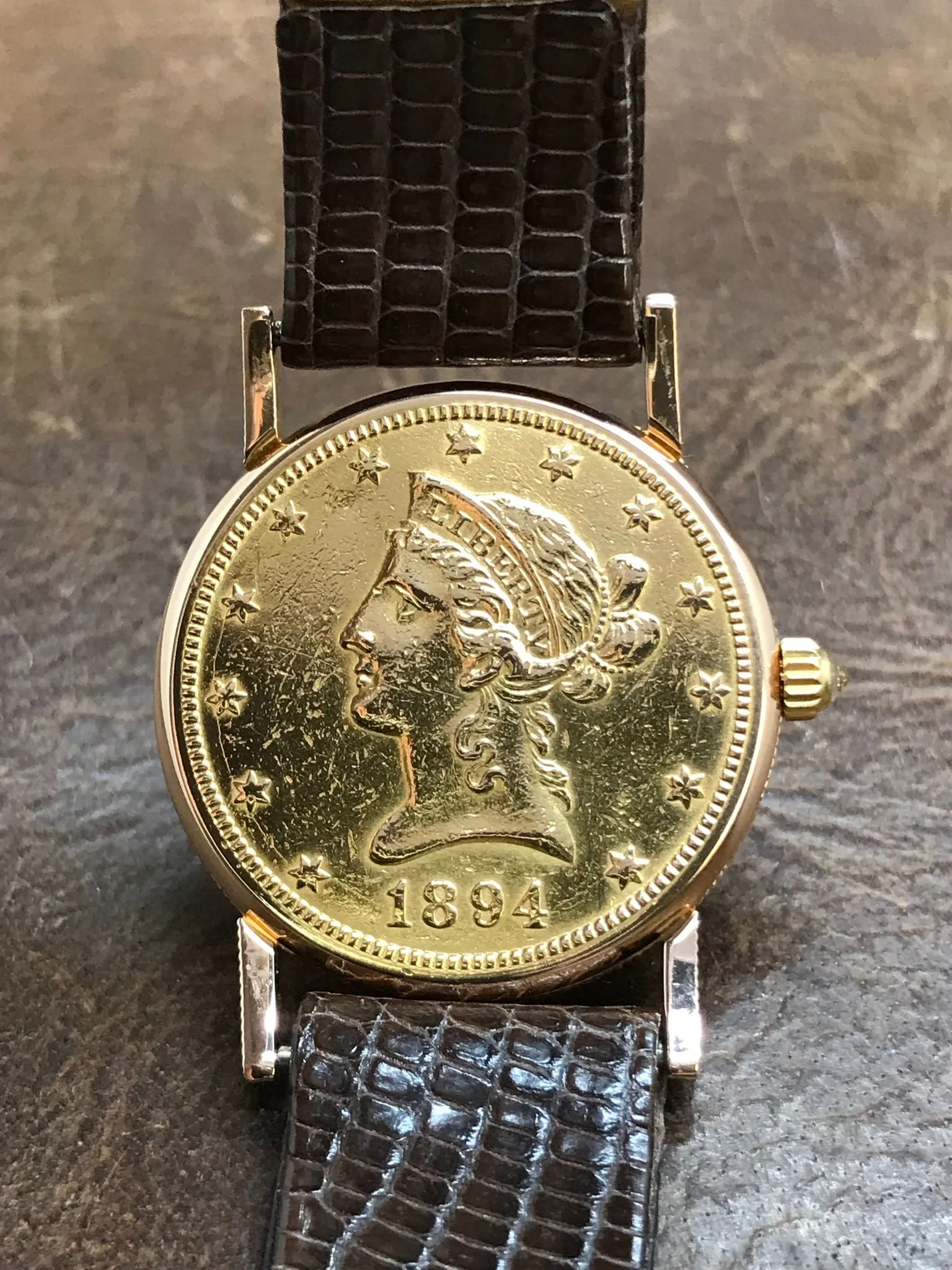 Corum $10 Double eagle gold coin Ten Dollar Gold Dial Quartz Men's Watch