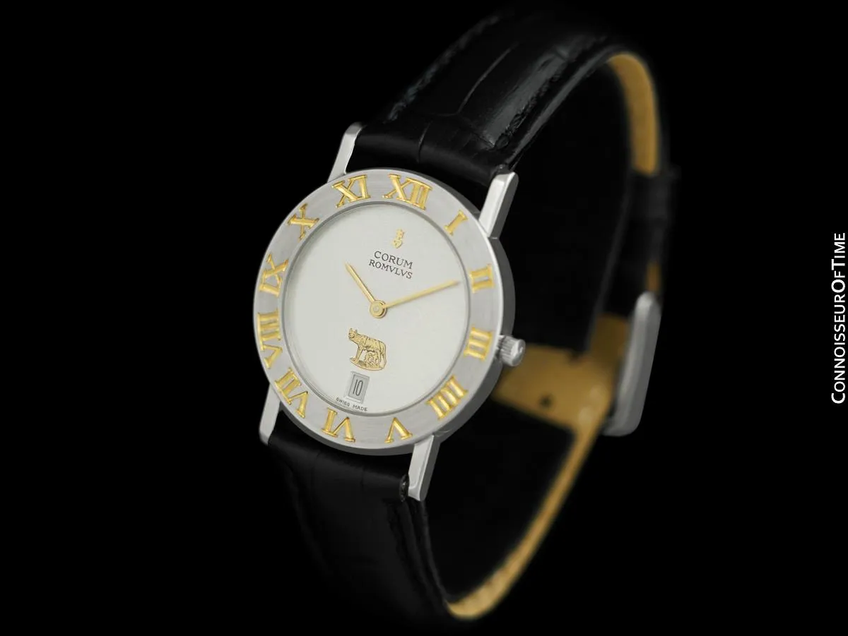 Corum Romvlvs Romulus Mens Dress Watch - Stainless Steel and 18K Gold