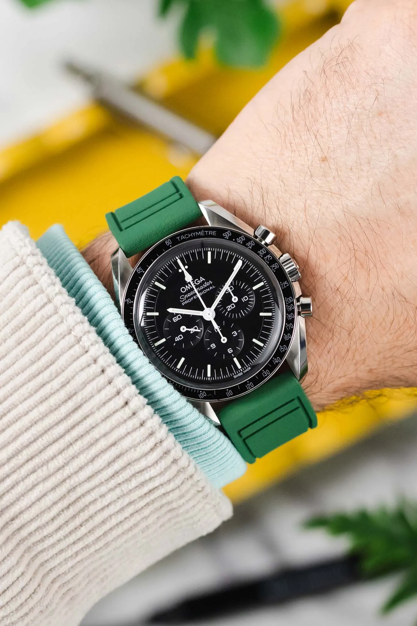 CRAFTER BLUE UX07 Green FKM Rubber Watch Strap