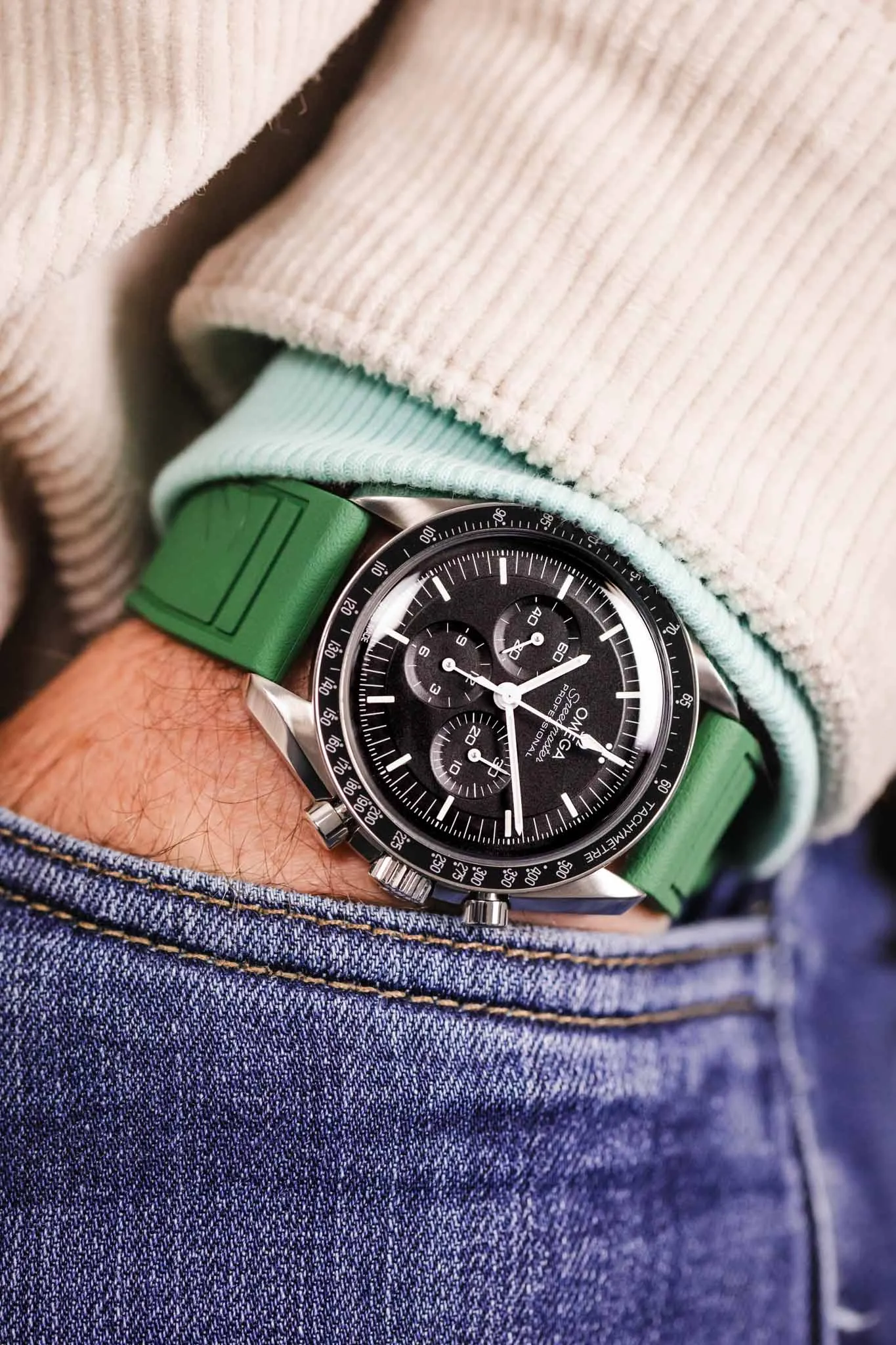 CRAFTER BLUE UX07 Green FKM Rubber Watch Strap