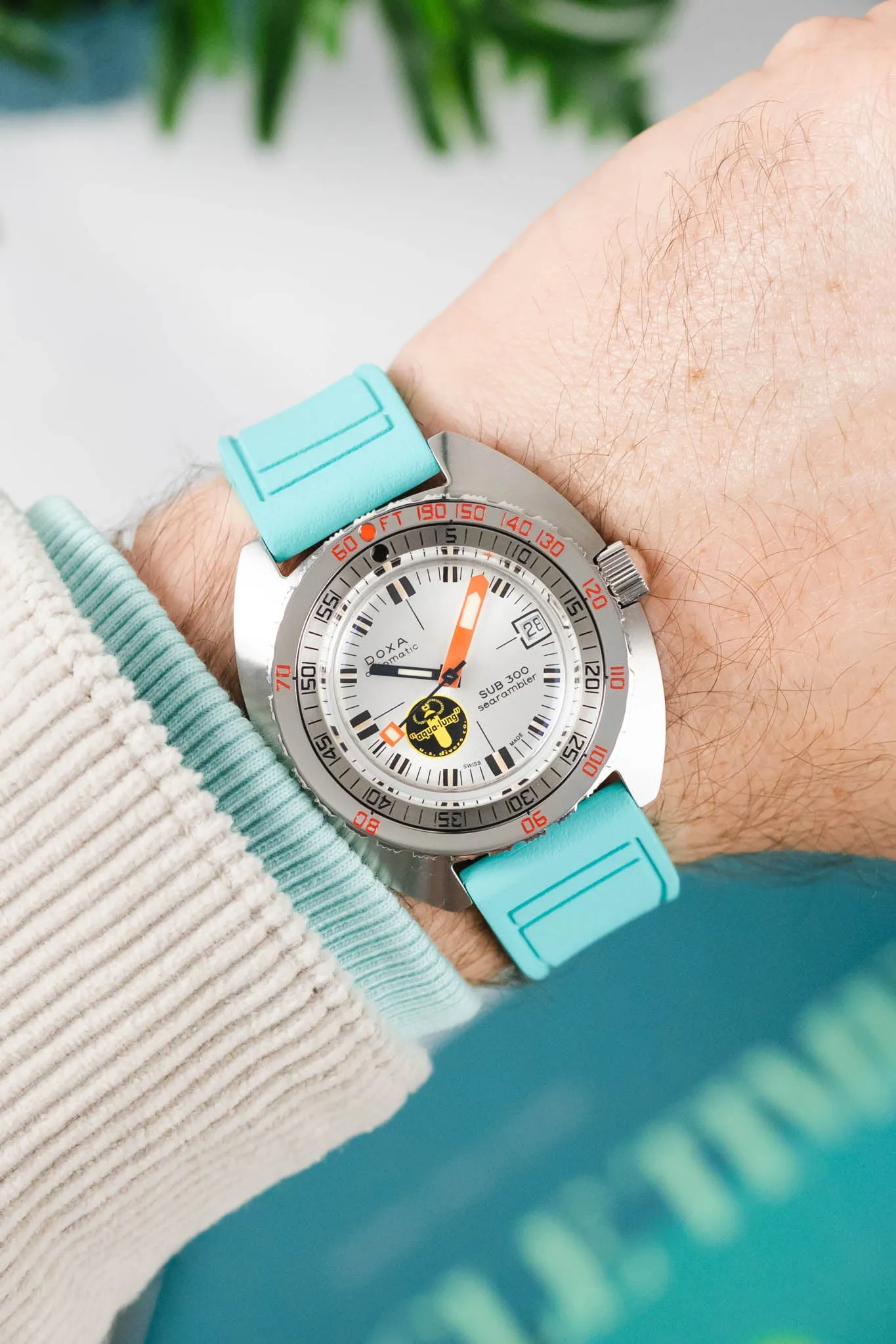 CRAFTER BLUE UX07 Turquoise FKM Rubber Watch Strap