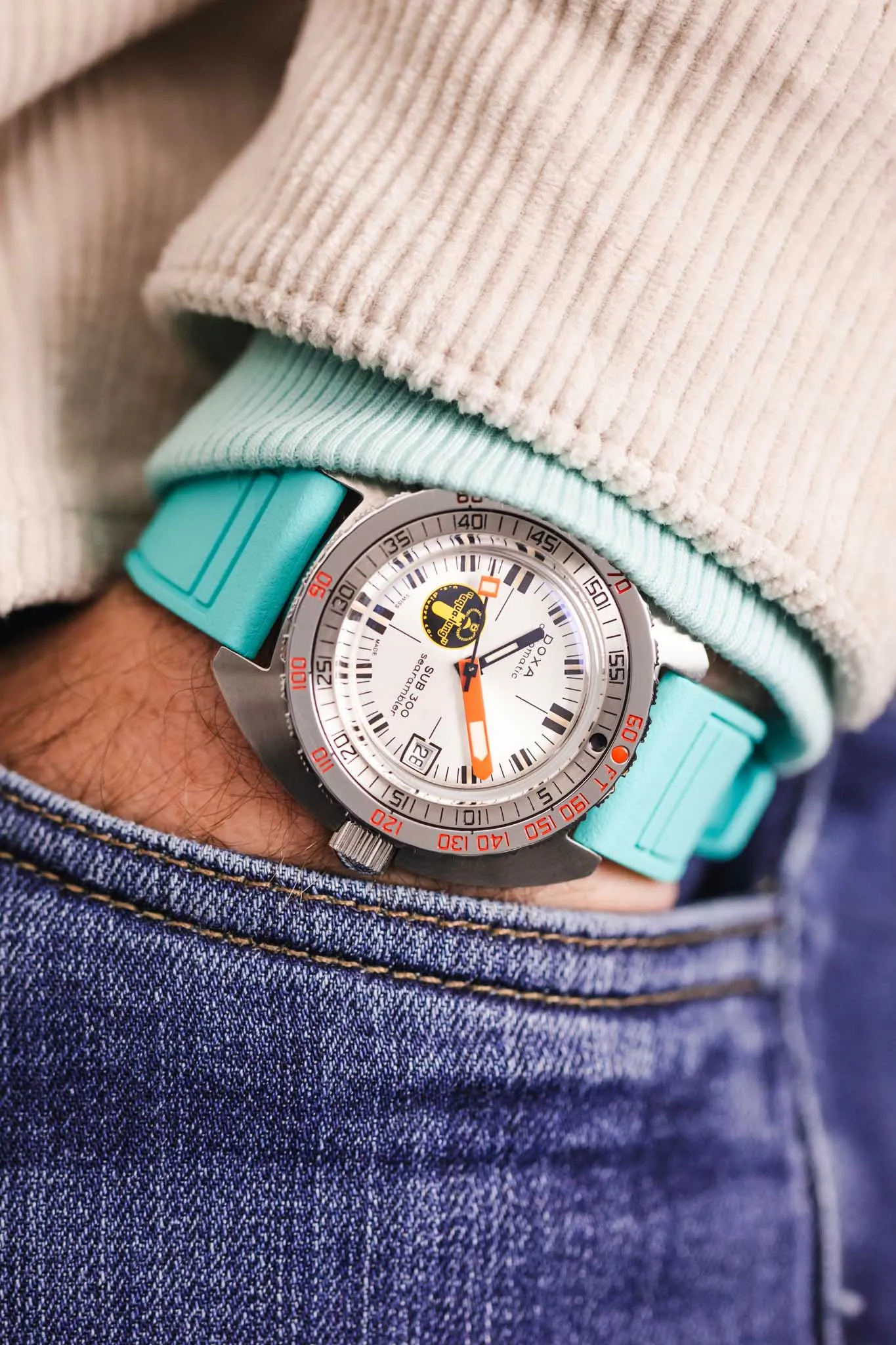 CRAFTER BLUE UX07 Turquoise FKM Rubber Watch Strap