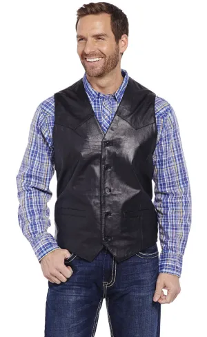 Cripple Creek Men's Button Front Black Lamb Vest