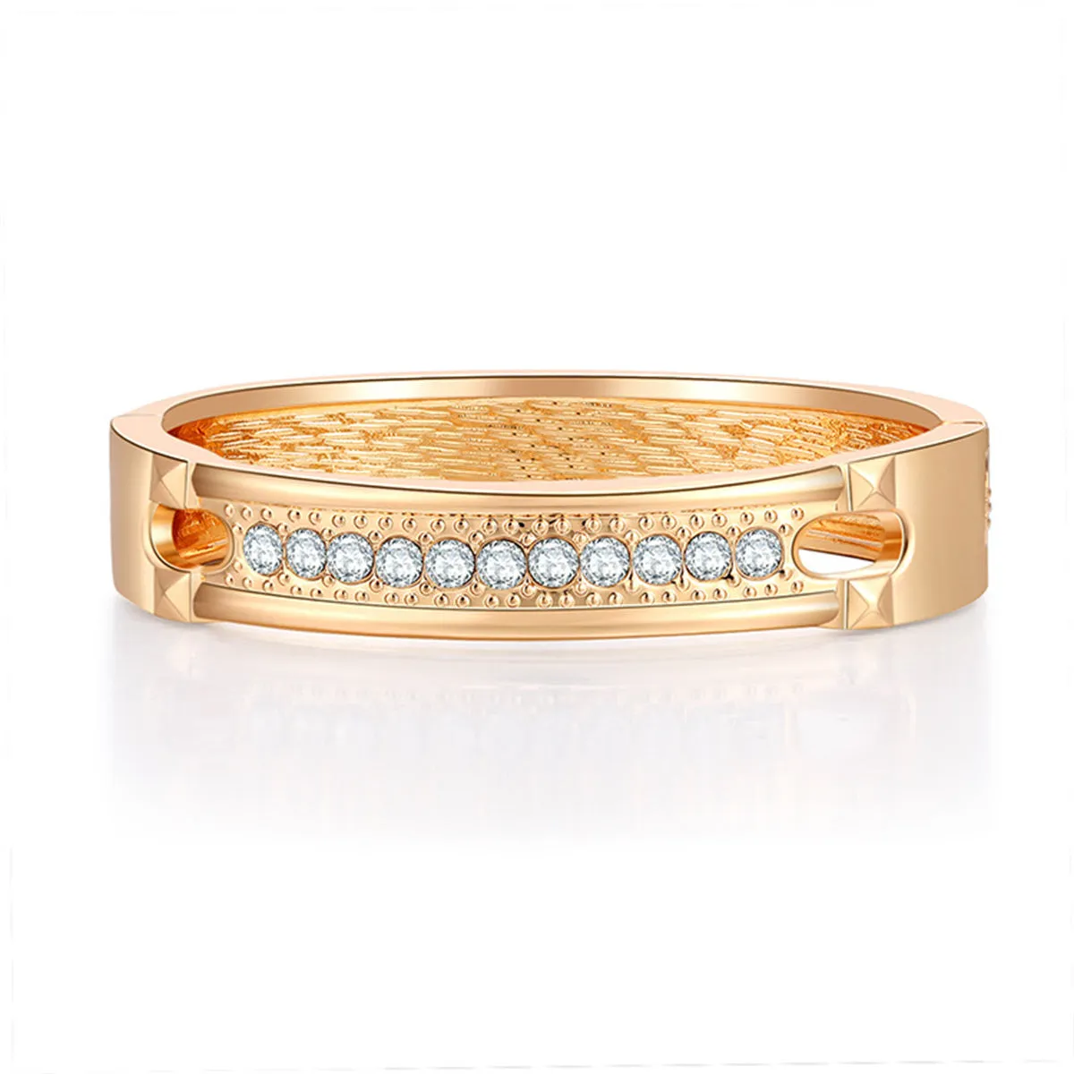 Cubic Zirconia & 18K Gold-Plated Bangle
