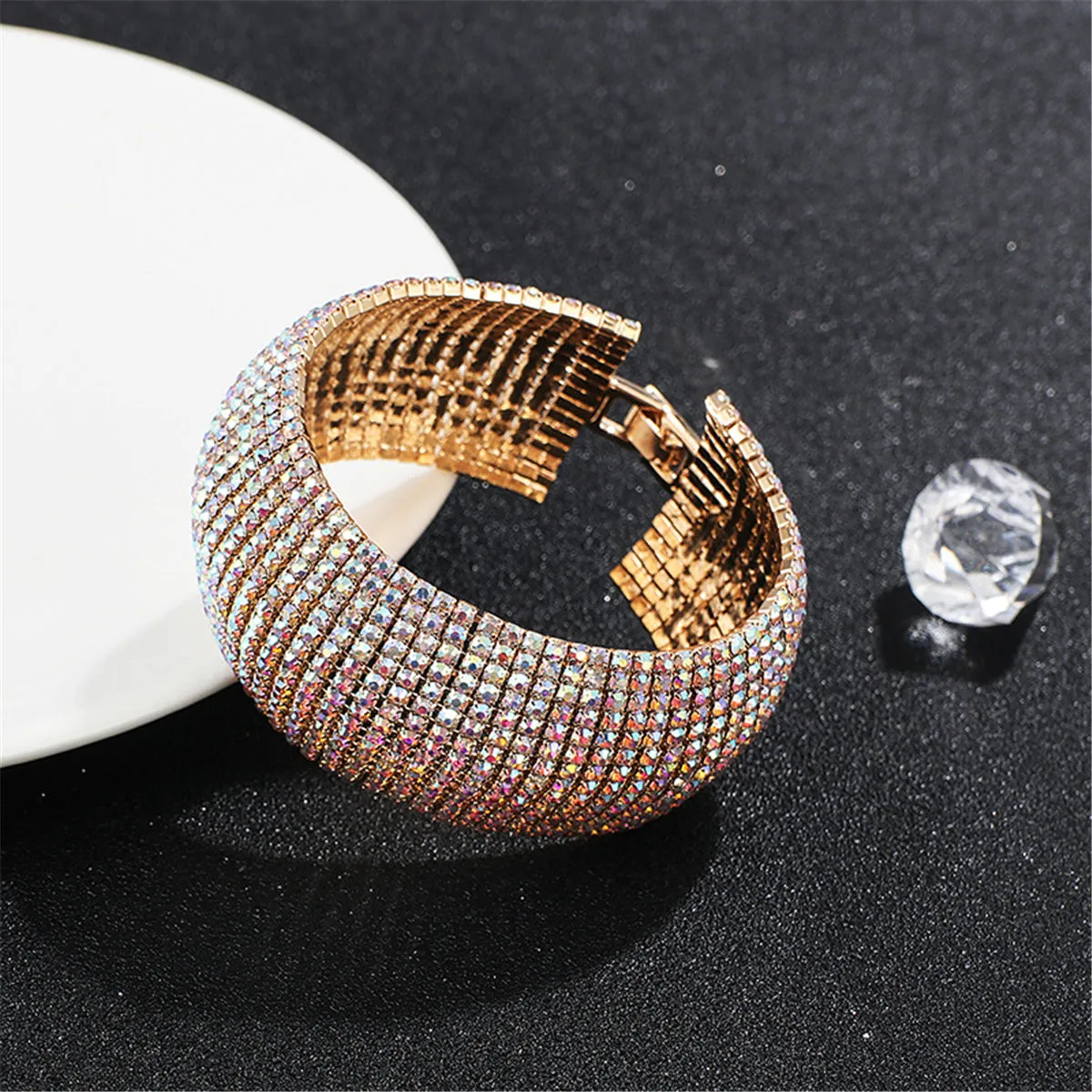 Cubic Zirconia & 18K Gold-Plated Layer Bracelet