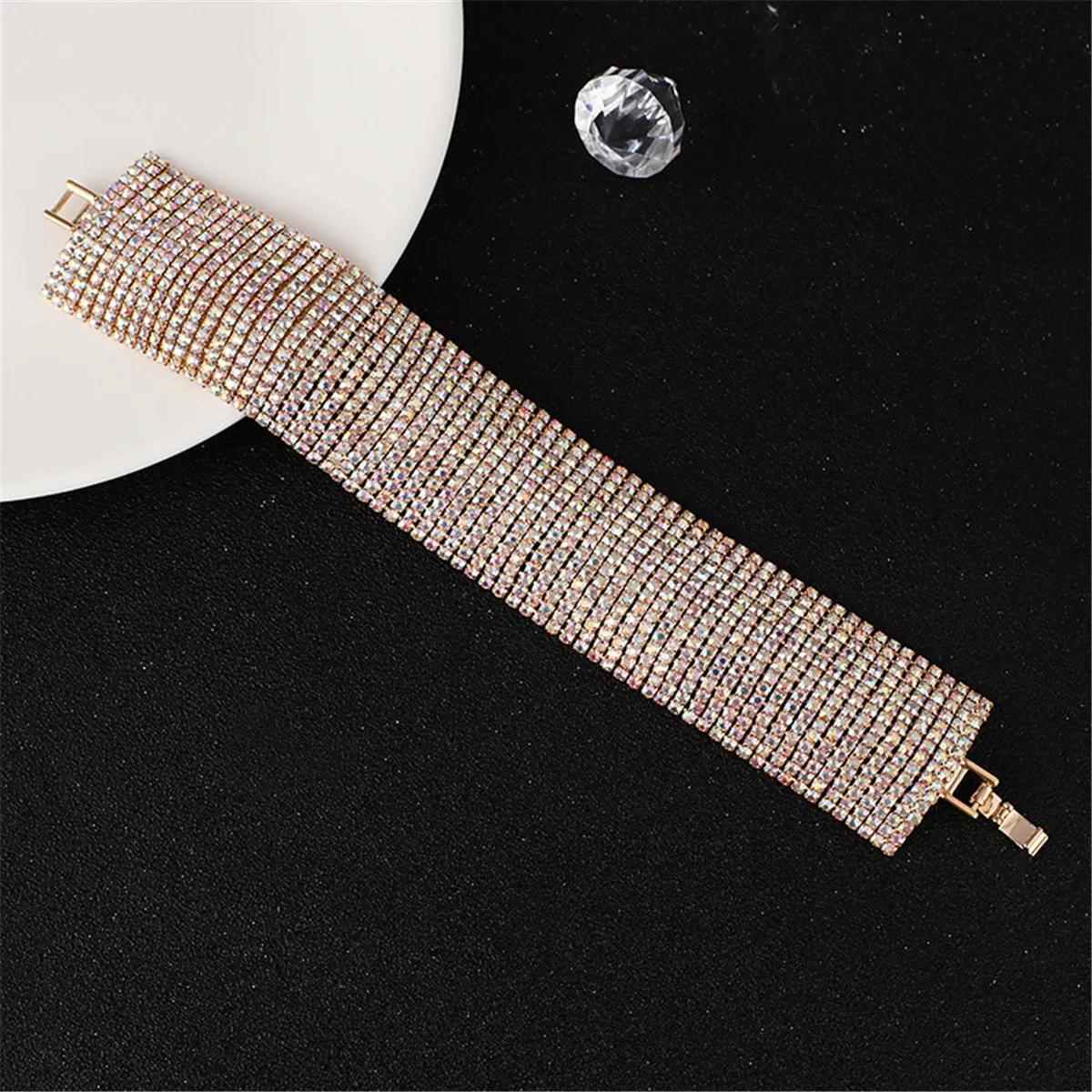 Cubic Zirconia & 18K Gold-Plated Layer Bracelet