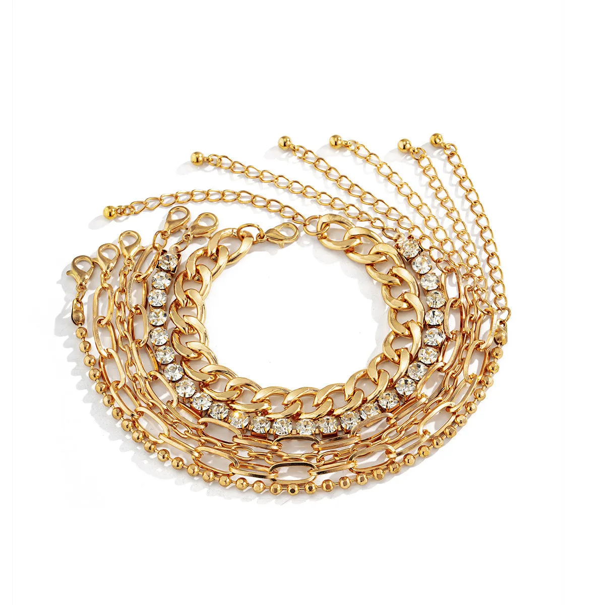 Cubic Zirconia & 18K Gold-Plated Tennis Bracelet Set