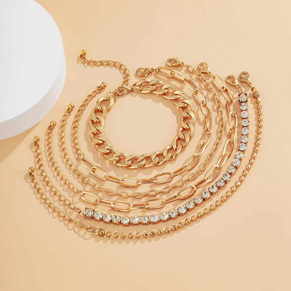 Cubic Zirconia & 18K Gold-Plated Tennis Bracelet Set