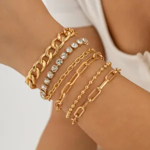 Cubic Zirconia & 18K Gold-Plated Tennis Bracelet Set