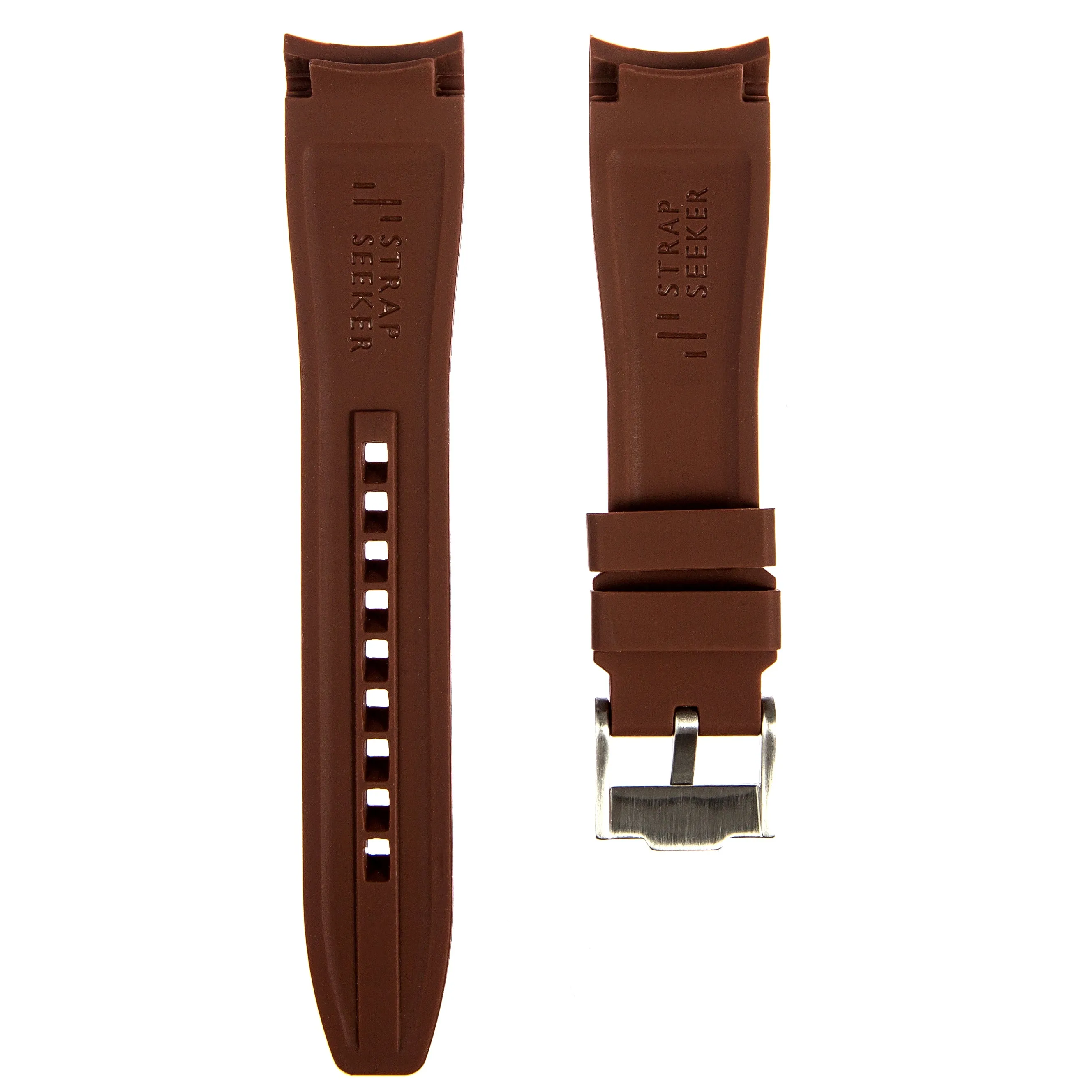 Curved End Rubber Strap for IWC Pilot / Big Pilot  – Brown(2418)