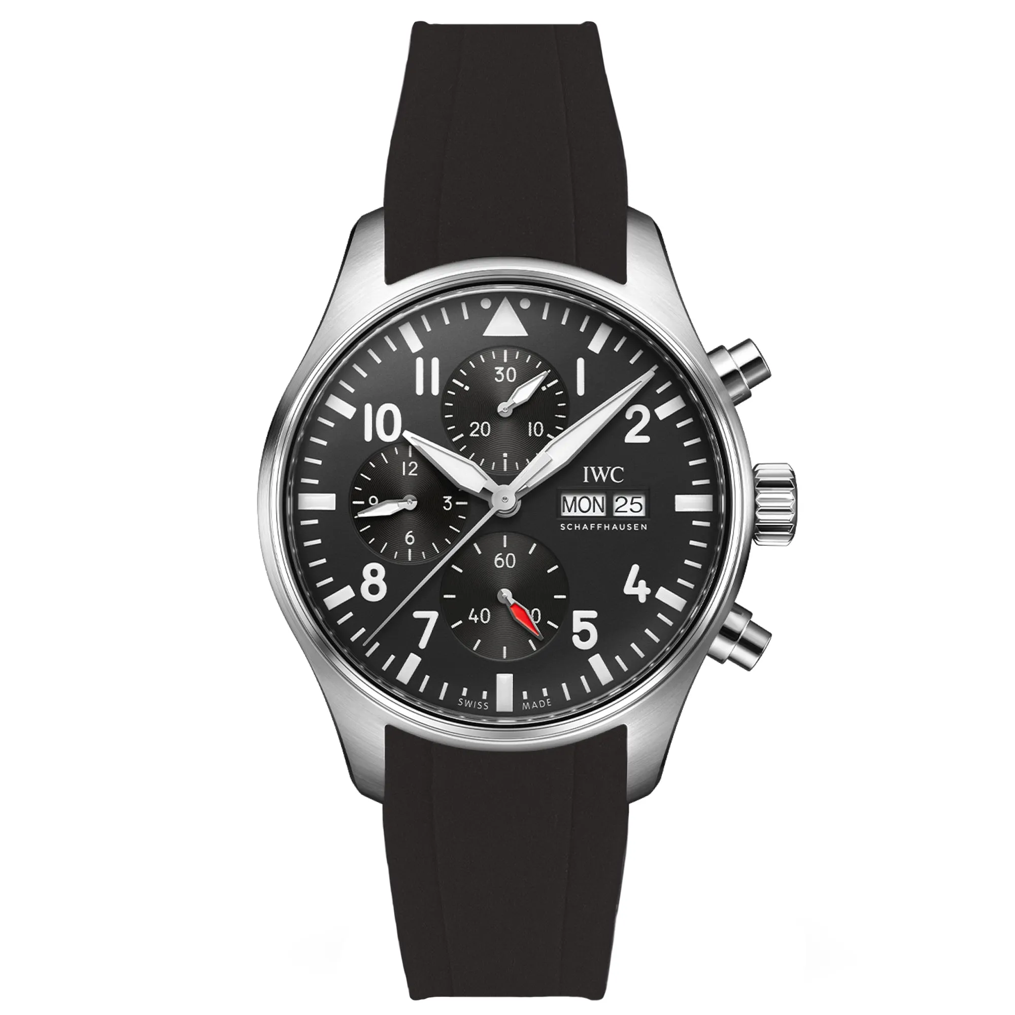 Curved End Rubber Strap for IWC Pilot / Big Pilot  – Brown(2418)
