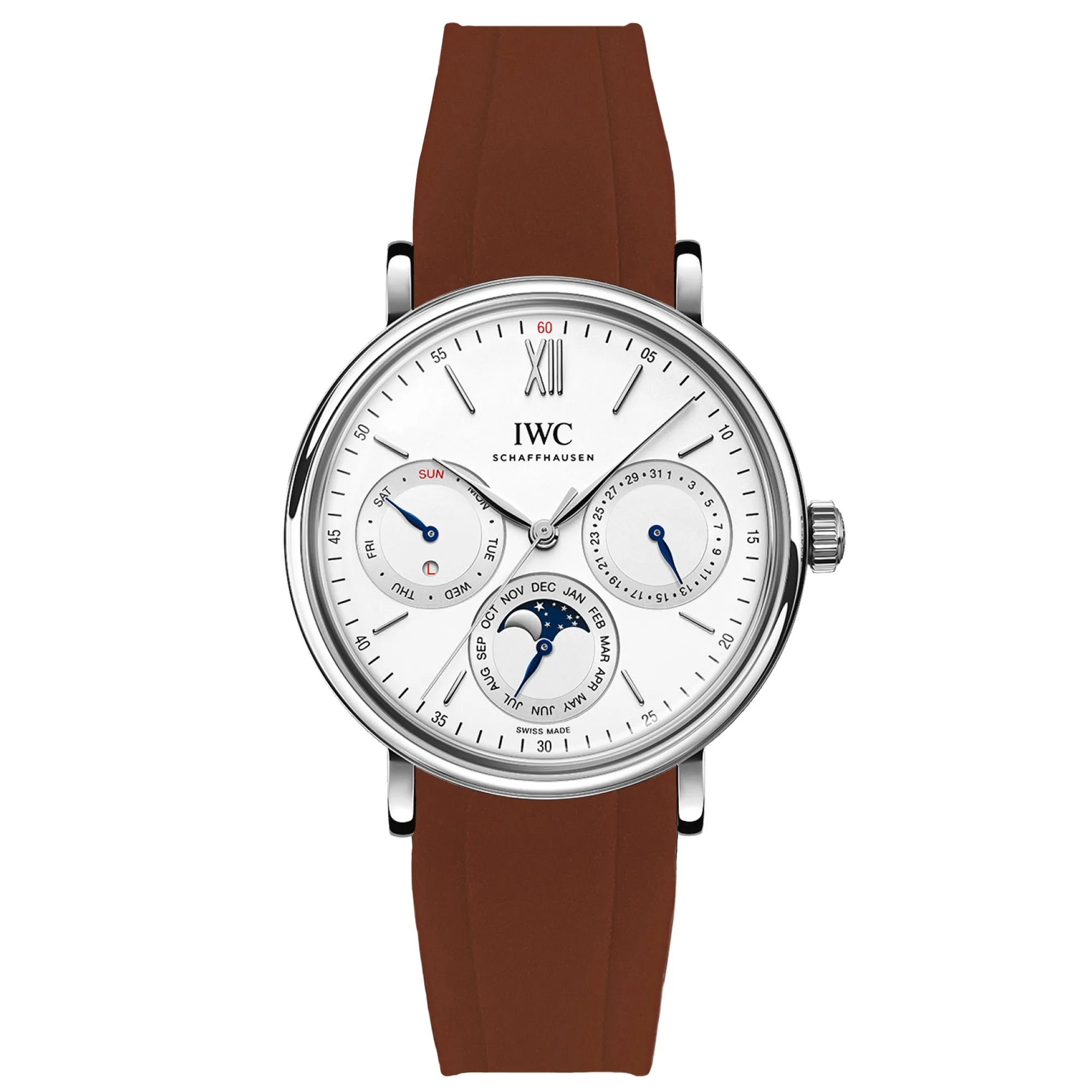 Curved End Rubber Strap for IWC Pilot / Big Pilot  – Brown(2418)