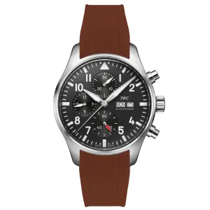 Curved End Rubber Strap for IWC Pilot / Big Pilot  – Brown(2418)