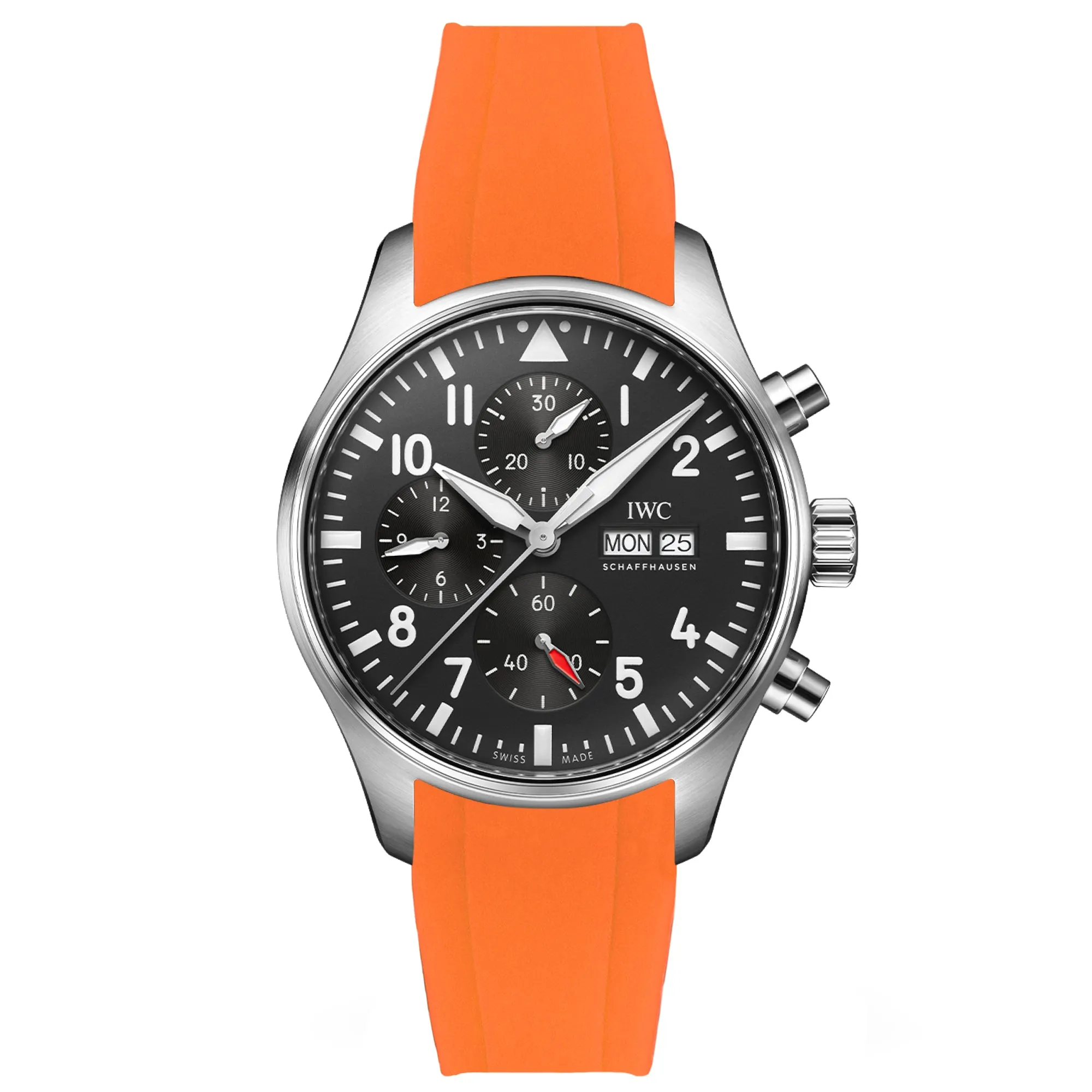 Curved End Rubber Strap for IWC Pilot / Big Pilot  – Brown(2418)