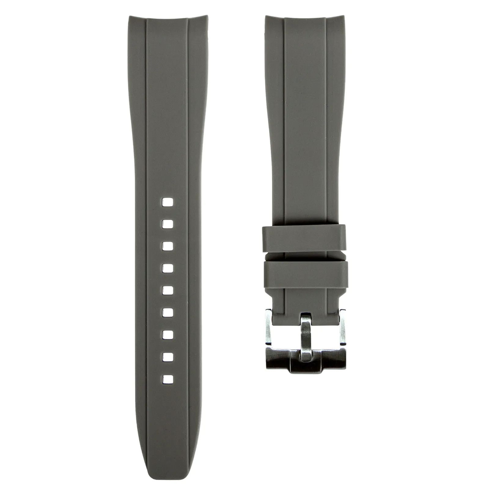 Curved End Rubber Strap for IWC Pilot / Big Pilot  – Brown(2418)