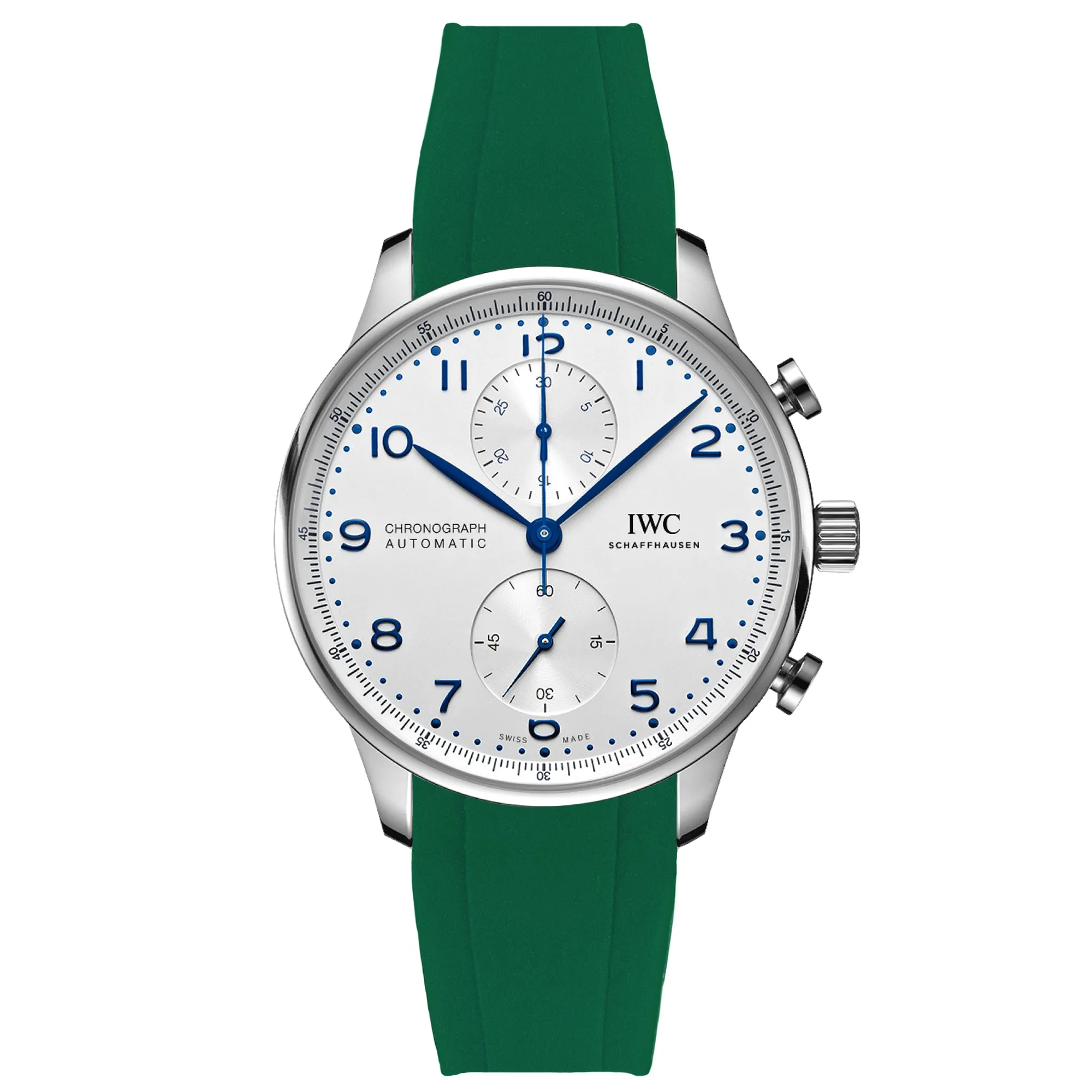 Curved End Rubber Strap for IWC Pilot / Big Pilot  – Dark Green (2418)