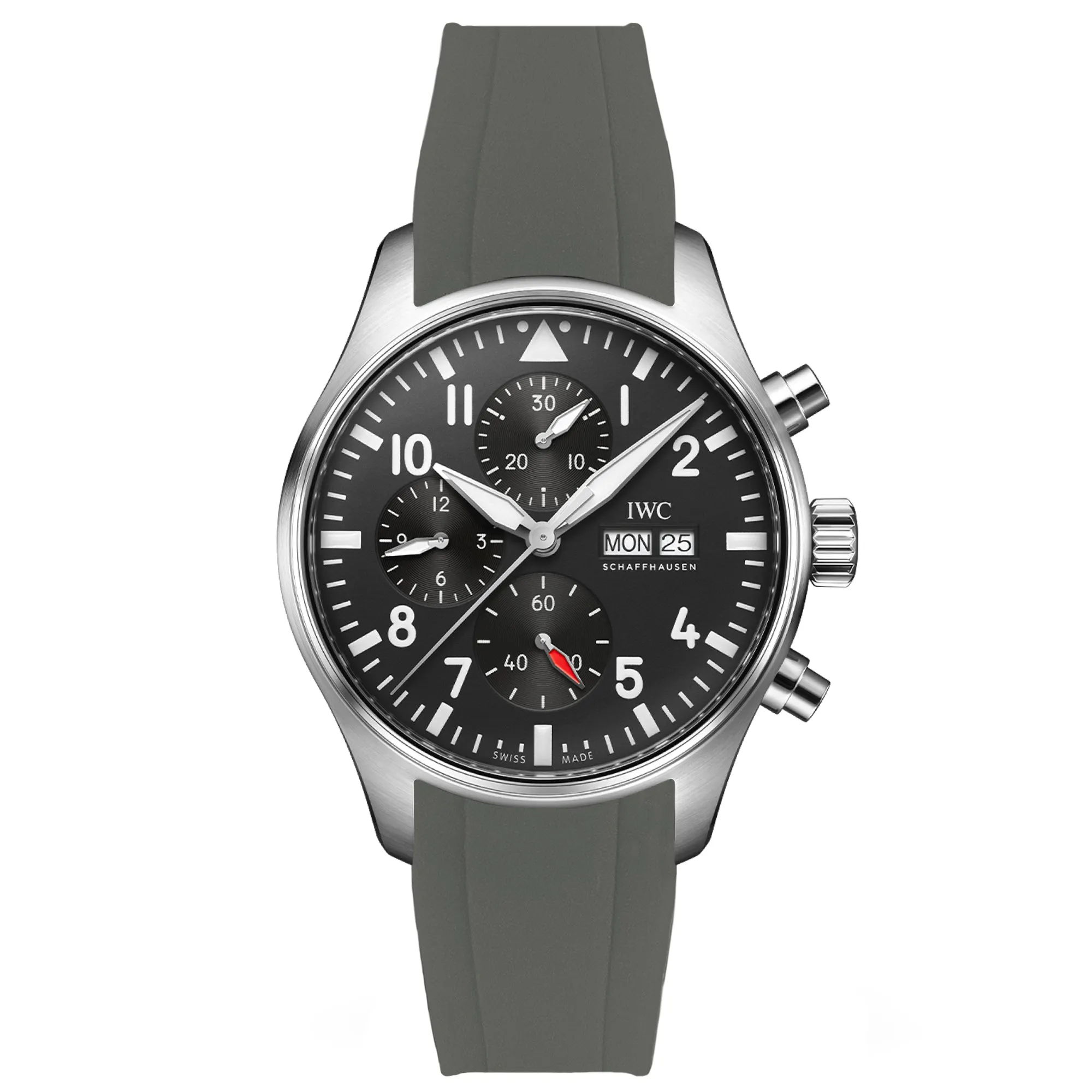 Curved End Rubber Strap for IWC Pilot / Big Pilot  – Dark Green (2418)