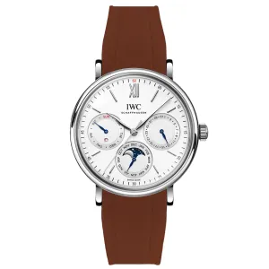 Curved End Rubber Strap for IWC Portugieser – Brown (2418)