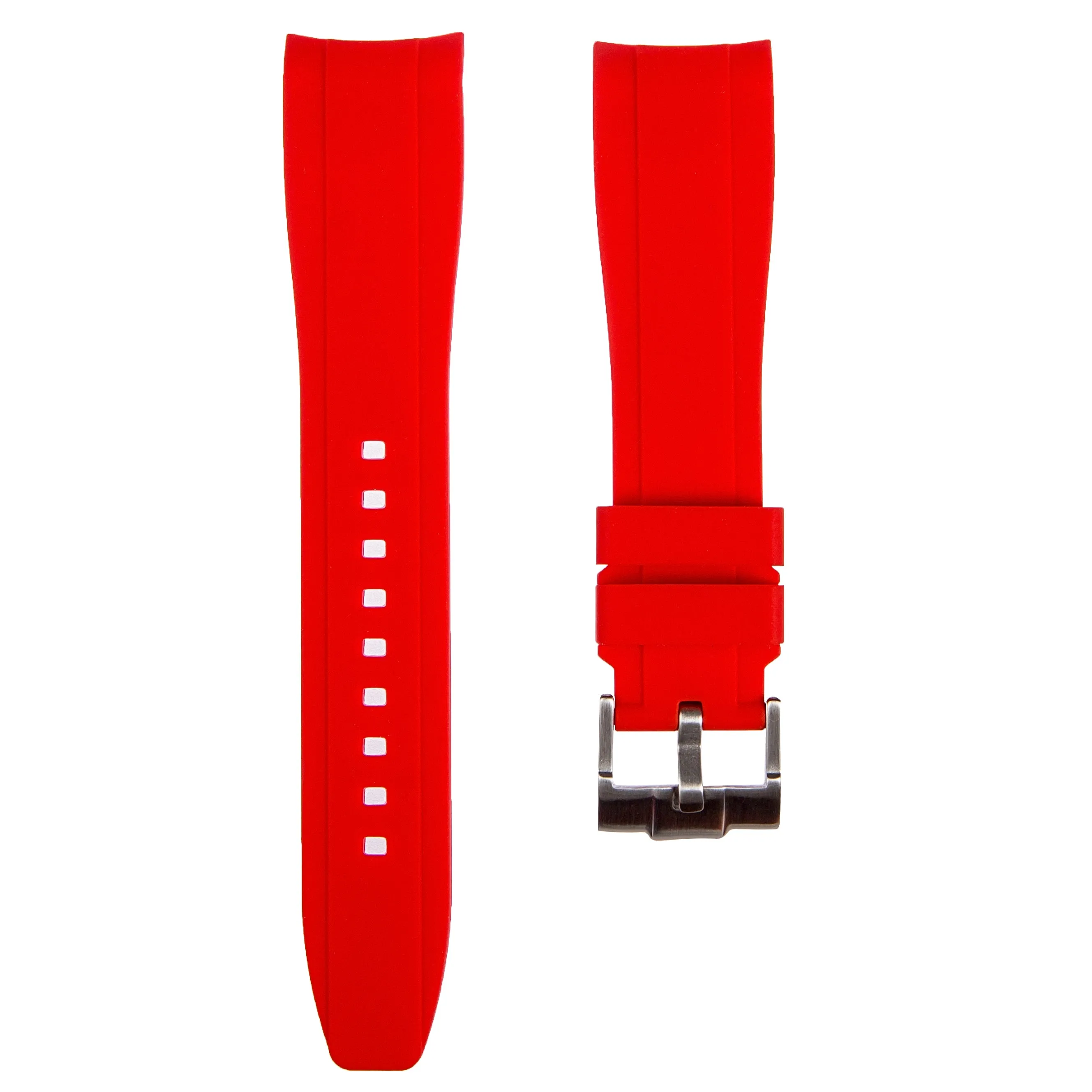 Curved End Rubber Strap for IWC Portugieser – Red (2418)