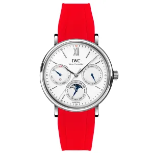 Curved End Rubber Strap for IWC Portugieser – Red (2418)