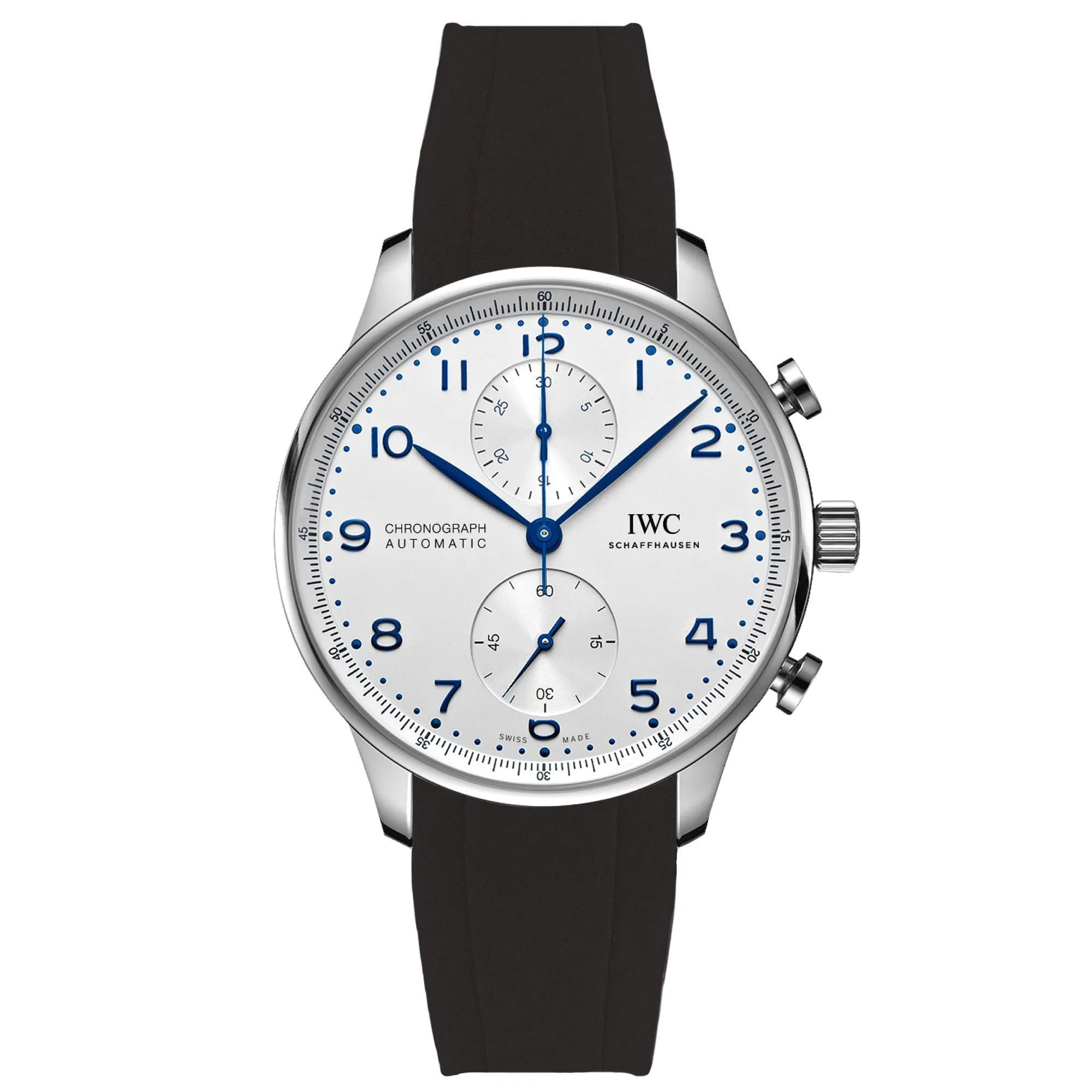 Curved End Rubber Strap for IWC Portugieser – Royal Blue (2418)