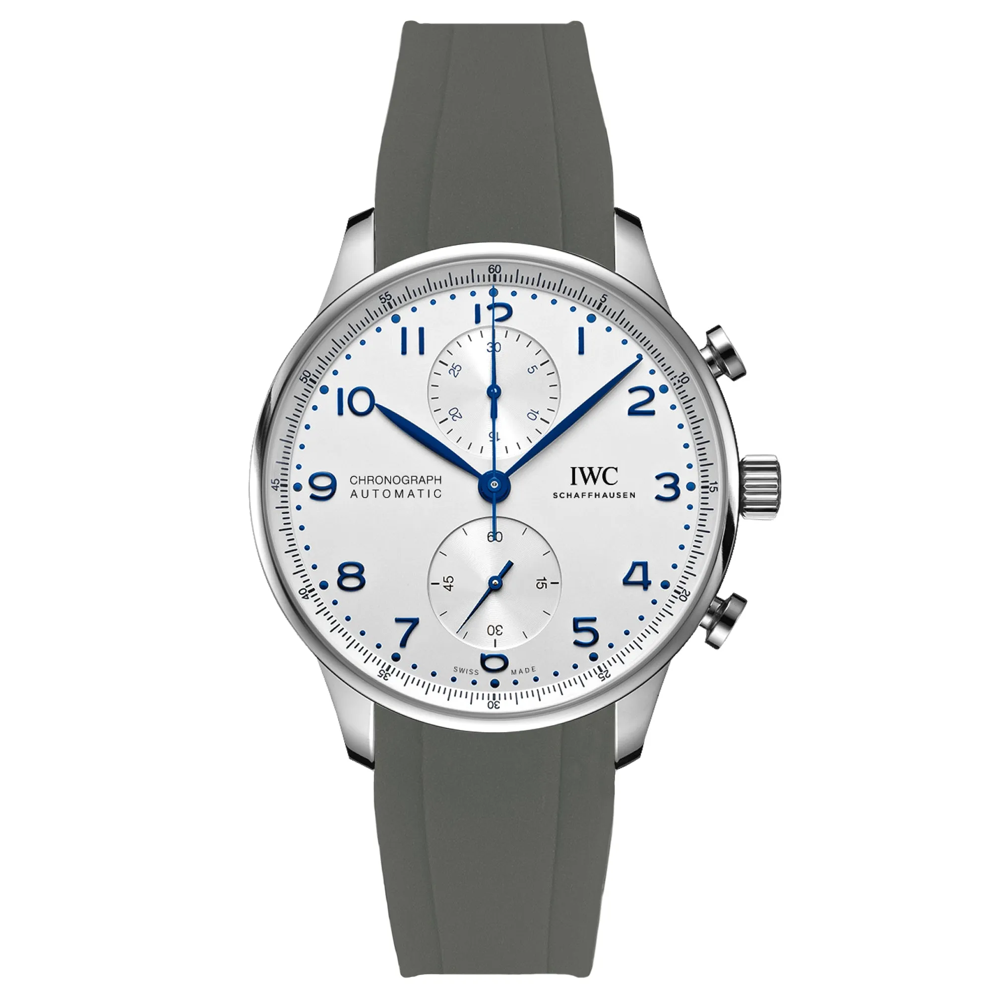 Curved End Rubber Strap for IWC Portugieser – Royal Blue (2418)