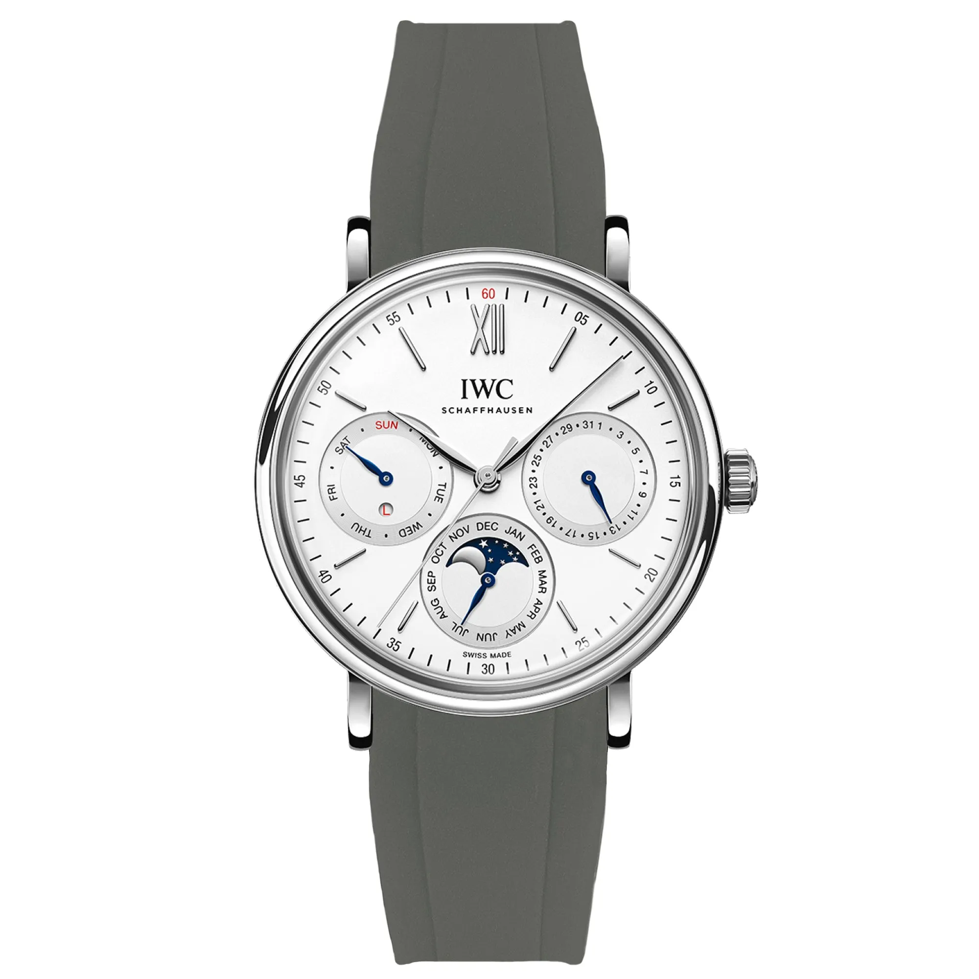 Curved End Rubber Strap for IWC Portugieser – Royal Blue (2418)