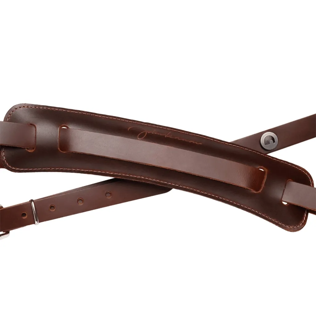 D'Addario John Lennon Signature Strap - Brown Leather w/Pad