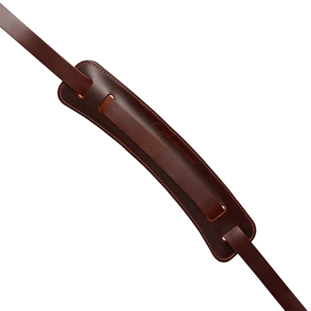 D'Addario John Lennon Signature Strap - Brown Leather w/Pad
