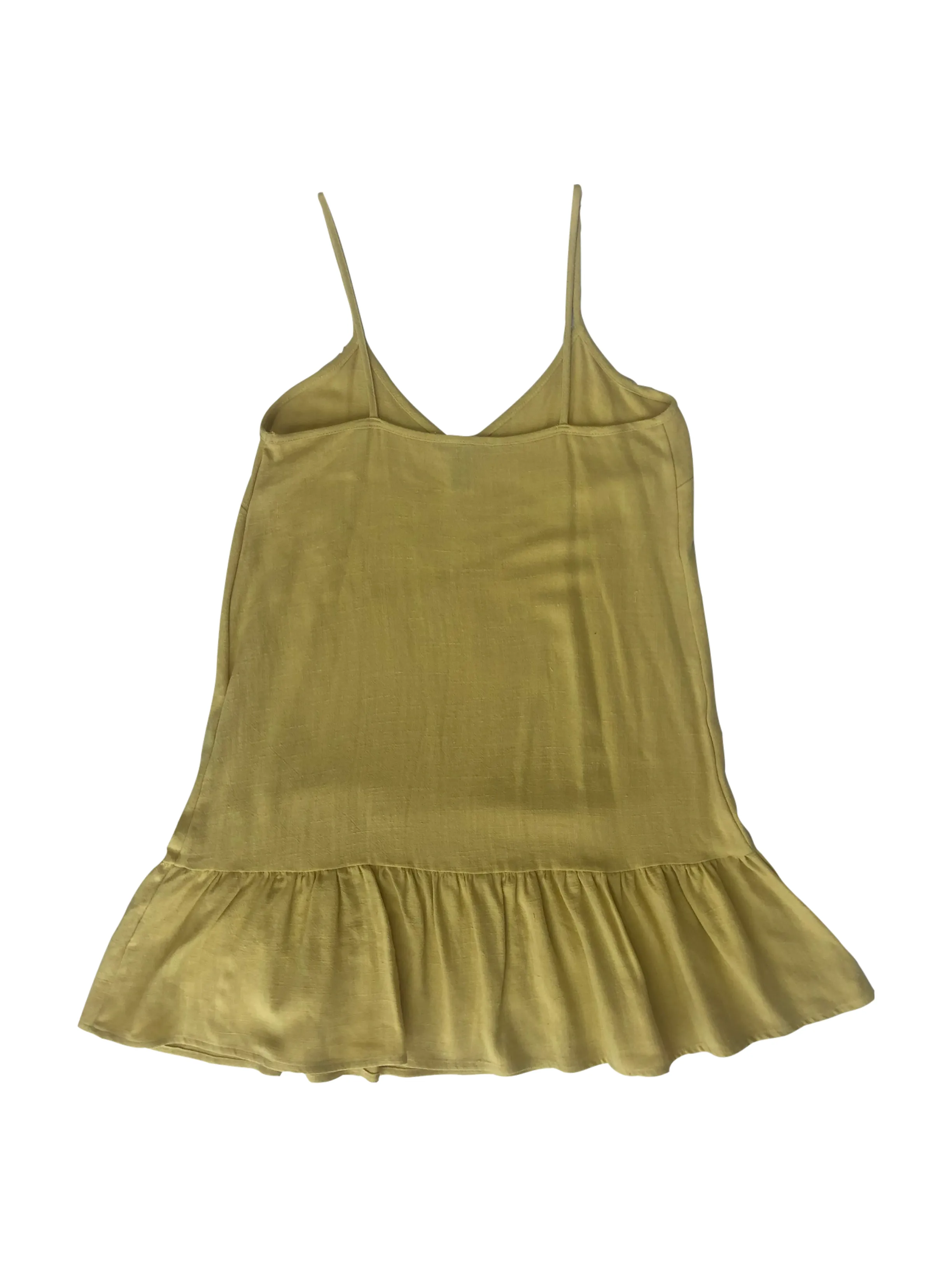 Daisy Dropped Waist Mini Dress - Yellow