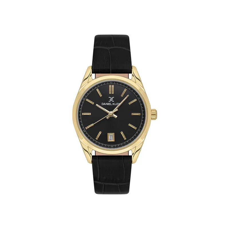 Daniel Klein Premium Women Analog Watch DK.1.13770-2 Black Genuine Leather Strap