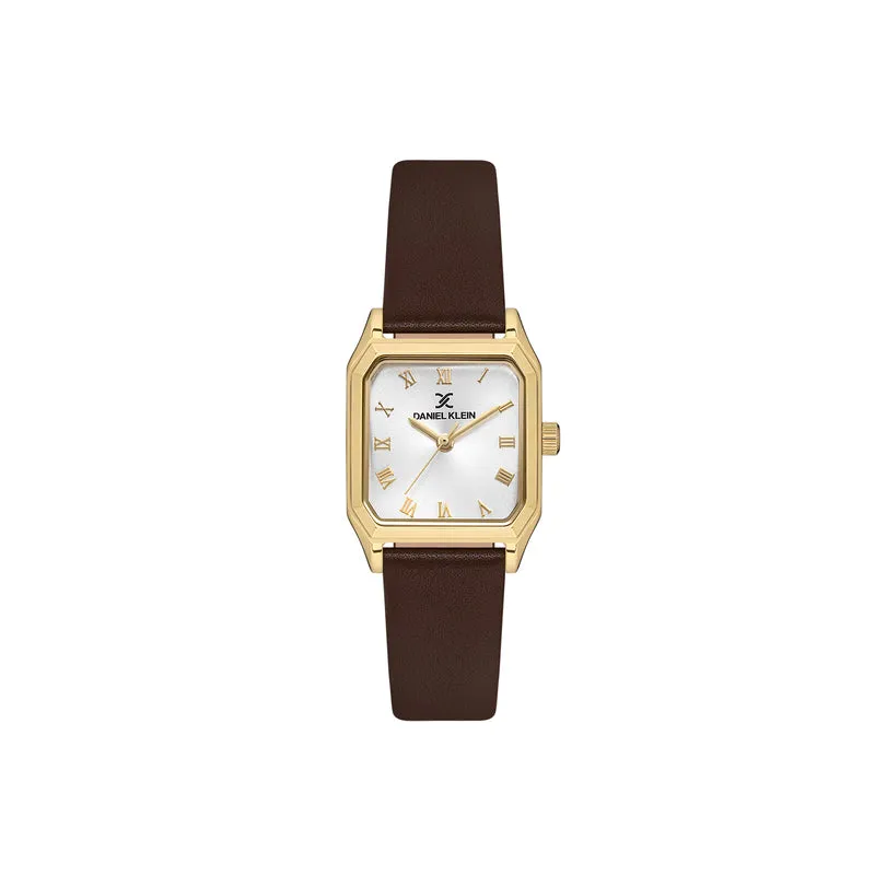 Daniel Klein Premium Women Analog Watch DK.1.13878-4 Brown Genuine Leather Strap