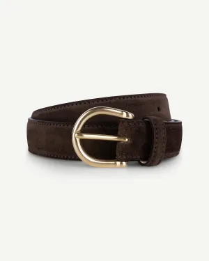 Dark Brown Suede Dress Belt