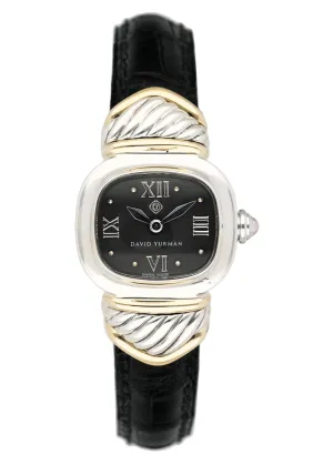 David Yurman Black Dial 14K Gold Steel Ladies Watch