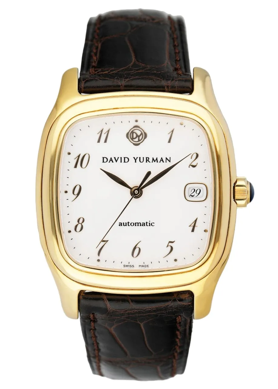 David Yurman Thoroughtbred T301-L88 White Dial 18K Yellow Gold Mens Watch