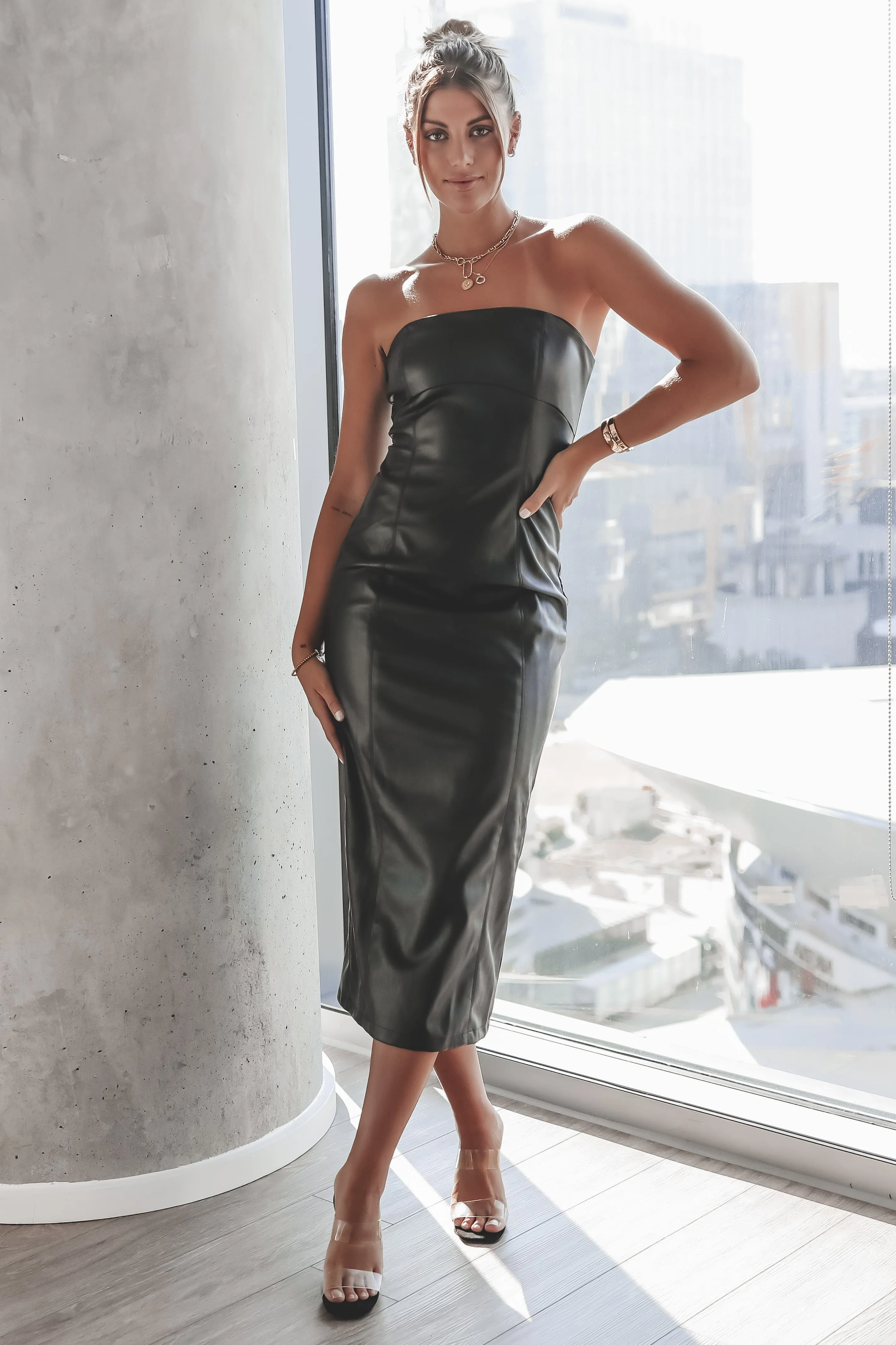 DEAL Feeling Good Looking Better Leather Dress